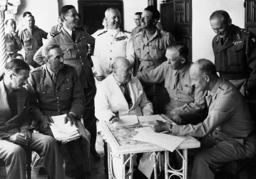 WC with Allied Ldrs inc Ike 2nd from R HQ Algiers 27 May